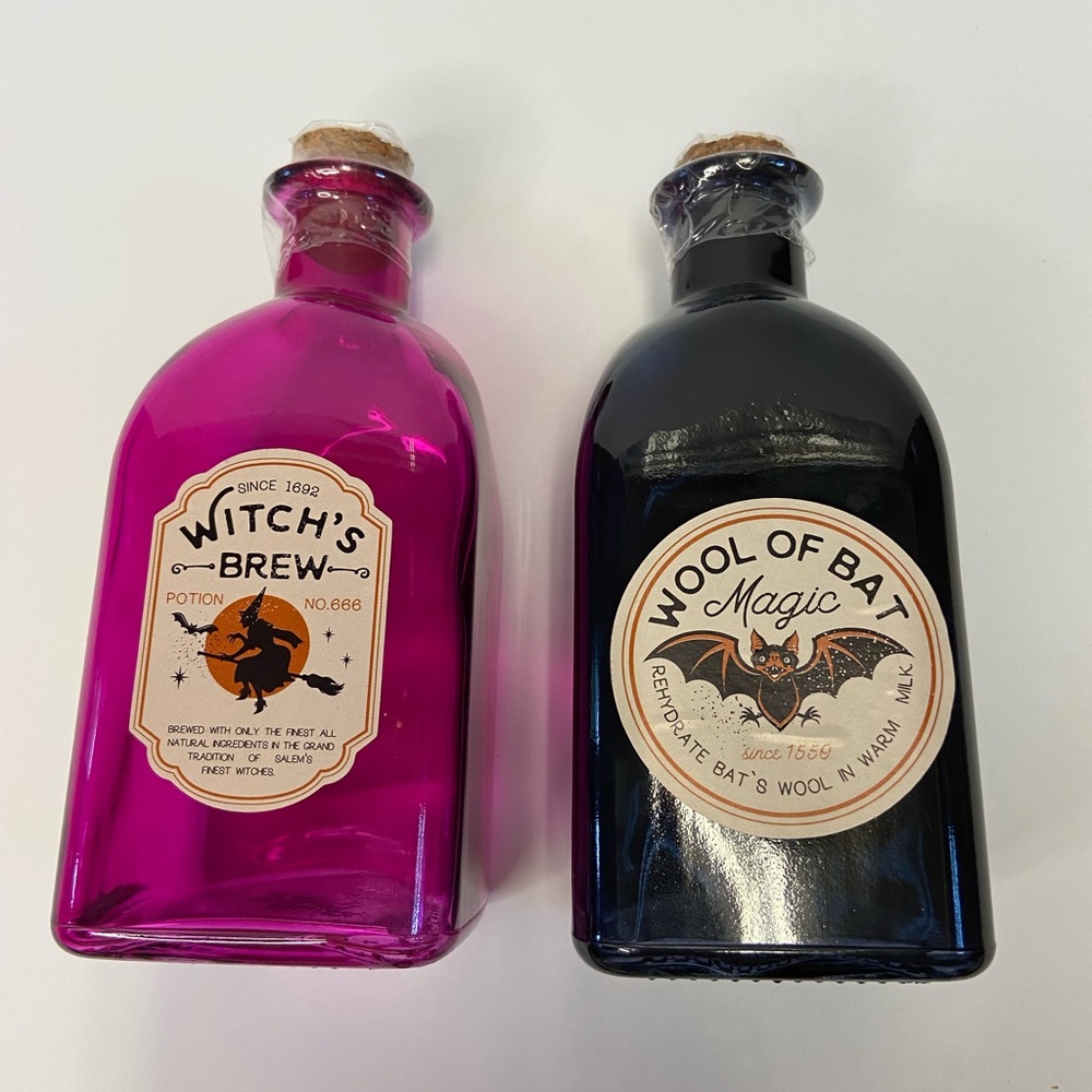 NEW Target Halloween Potion Bottles Wool of Bat Magic Witches Brew Decor Only